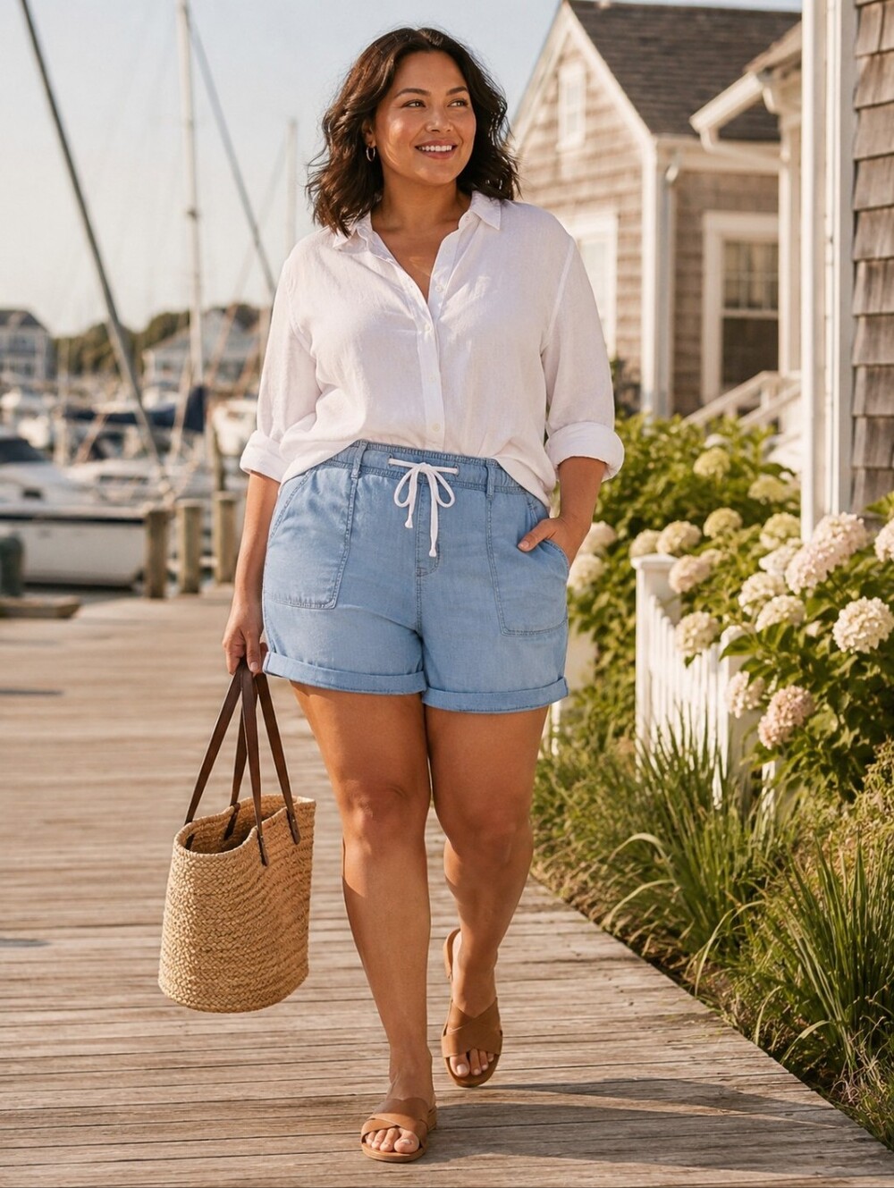Lane Bryant Flex Magic Pull-On Boyfriend Denim Shorts 16 Light Wash